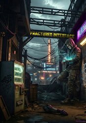 Ankündigung im neonbeleuchteten Cyberpunk-Stadtbild